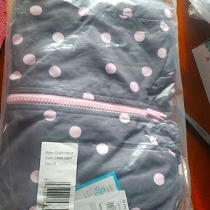 Carter's Dark Grey and Pink Polka Dot Light-Medium weight Jacket, 2T Girls